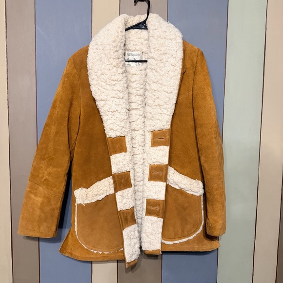 Vintage 1960s Jo O Kay Suede Leather Sherpa Lined Western Rancher Jacket 38 - Picture 8 of 14